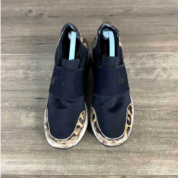 Womens Michael Kors MK Animal Print Wedge Slip On Sneakers 6.5 M - Picture 1 of 16